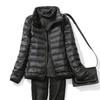 Neue Damen nahtlose integrierte Daunenjacke Winter Outdoor Stehkragen dünn große Größe kurze Jacke Kleidung