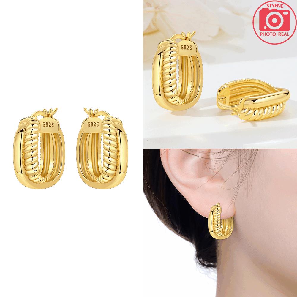 

Original Copper Golden Embrace Square Earring Simple Women Earring Accessory Jewelry Fine Gift Making