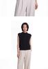 Elegant 100% Wool Sleeveless Knit Top for Women - Autumn/Winter Collection with Rolled Edge Stand Collar
