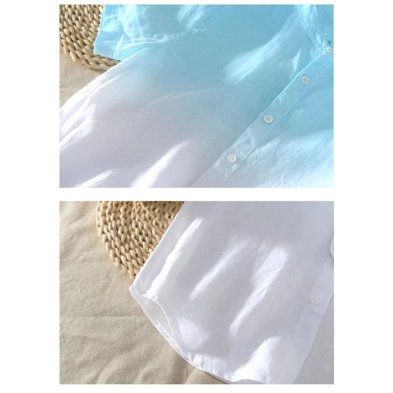 Short Sleeved Shirt Cool Breathable Comfortable Healthy Gradient Blue Hawaiian Beach Men's Cardigan Shirts