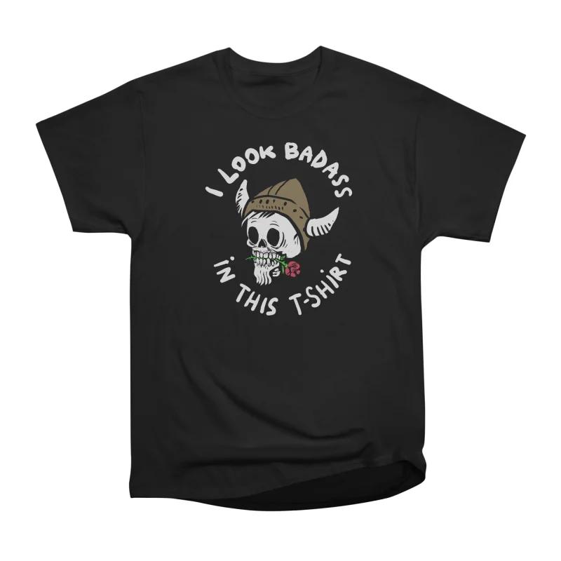 Men Casual Shirts Short Sleeves BADASS Tees Oversized T-shirts S