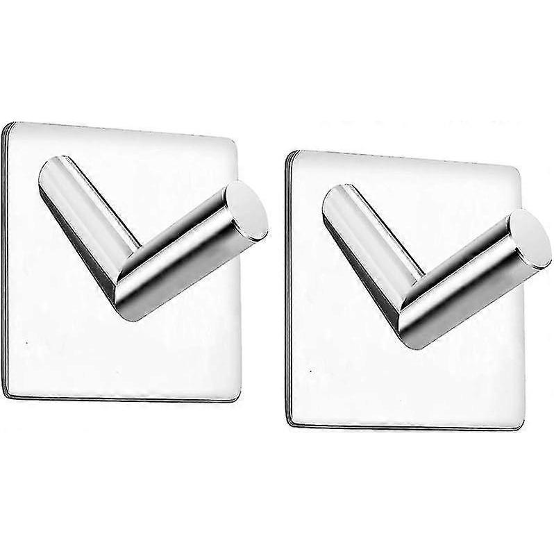 Stainless Steel Bathroom and Kitchen Self-Adhesive Towel Hooks (2 pcs)