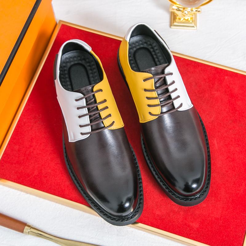 2025 Genuine Leather Mens Dress Shoes Black Formal Social Shoe Male Business Wedding Derby for Man Luxury Italian Oxford Loafers