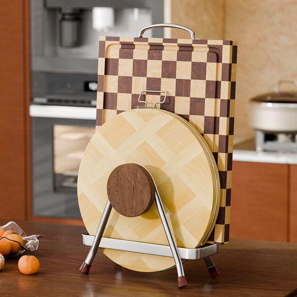 Rustproof Cutting Board Holder Stable Kitchen Storage Rack Durable Pot Lid Organizer Cabinet