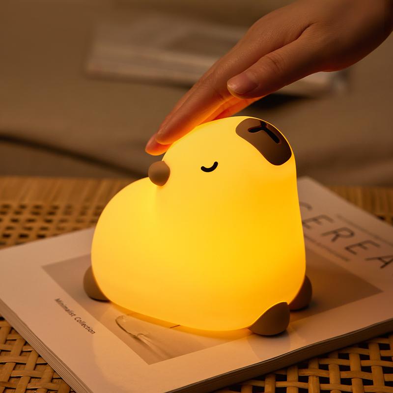 

Capybara Night Light Cute Cartoon LED light for Children USB Rechargeable Touch Lamp Timing Dimming Decor Light for Gift