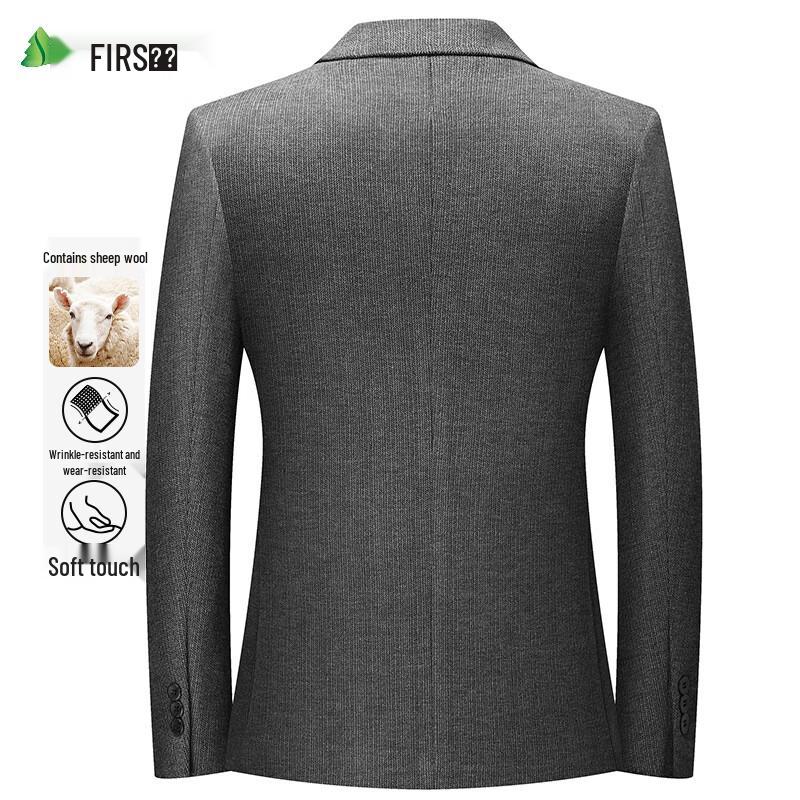 Men's Wool Blend Business Casual Suit Jacket