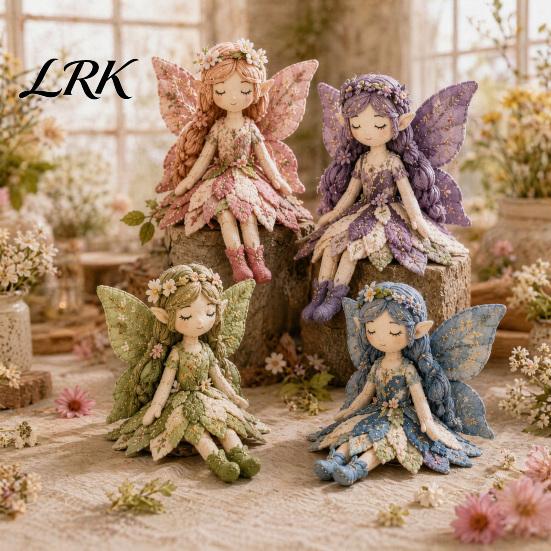 Elf Fairy Sewing Project Patchwork DIY Kit, Flower Fairies Make 4 Seasonal Craft Dolls, Beginner-Friendly for Home Decor Handmade Gift Idea
