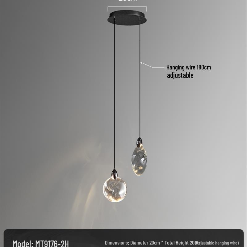 Modern Crystal Chandelier for Bedroom & Living Room - High-End Bedside Pendant Light