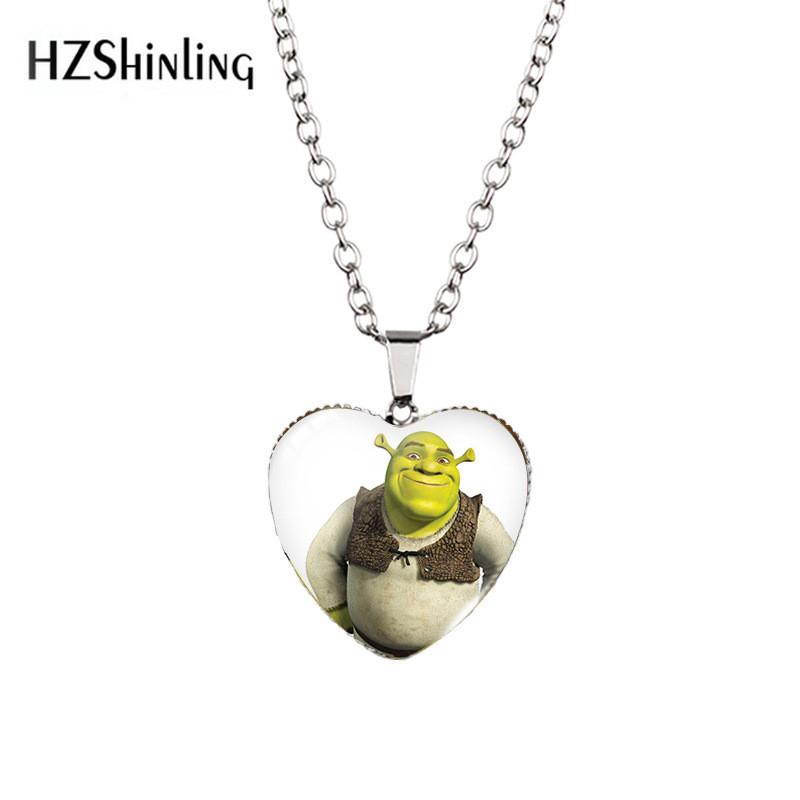 Okouzlující náhrdelník s přívěskem Shrek Time drahokam ve tvaru srdce pro jedinečný styl s barevnými variantami