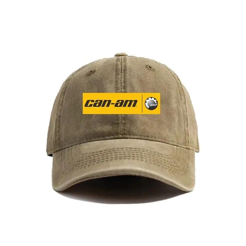 2025 Can Am Team Baseball Cap Distressed Hats Cap Men Retro Outdoor Summer Adjustable Can Am Logo BRP Hat Casual and versatile