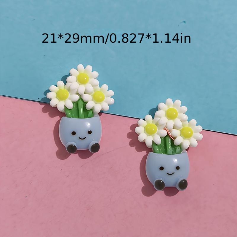 5pcs Mini Plant Shaped Refrigerator Magnets Decorative Cartoon Plant Magnet Holiday Oval Refrigerator Magnet Set Home Decoration
