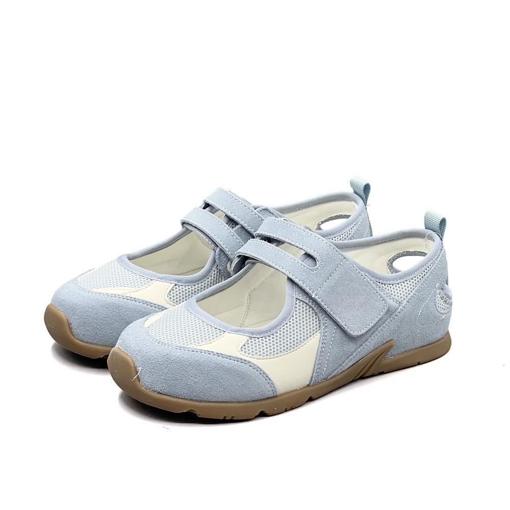 

Korean version of color matching German training shoes for women s summer new soft-soled breathable sports lightweight casual Mary Jane shoes for 40 синий
