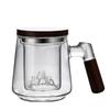 Wood Handle Tea Separation Mug High Borosilicate Glass Clear Teapot Tea Pitcher  Afternoon Tea