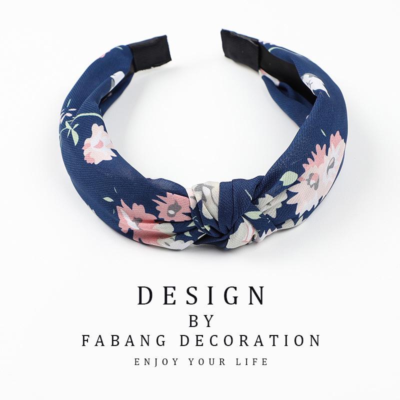 Korean Style Women's Striped Criss-Cross Bow Headband for Yoga & Face Washing