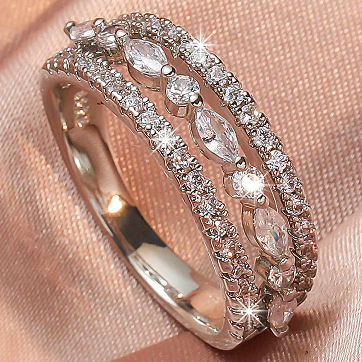 Women s Fashionable Couple Lover Gift Wedding Ring 13