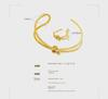 Double-Layer Titanium Steel Twisted Knot Open Ring Bracelet