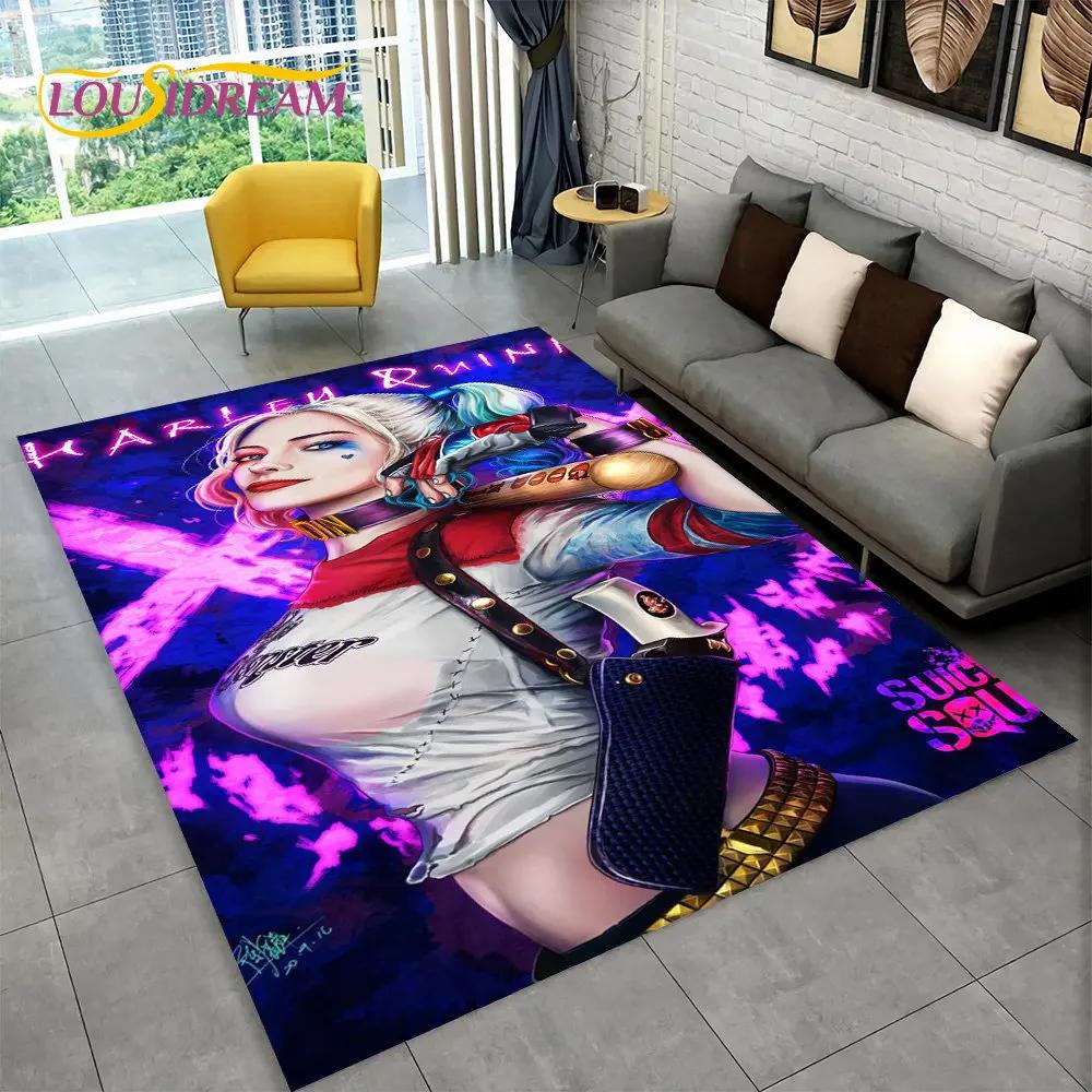 Joker Girl Cartoon Area Rug,Carpet Rug for Home Living Room Bedroom Sofa Playroom Kitchen Doormat Decor,Child Non-slip Floor Mat