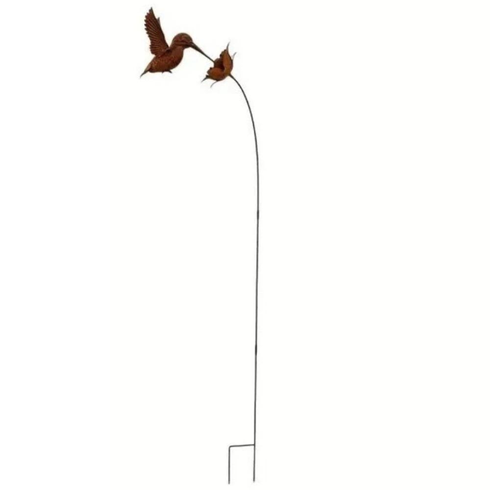 Vintage Kolibri Gartenstecker Metallvogel Blumen Kunstwerke Gartendekorationen Hinterhof Akzent