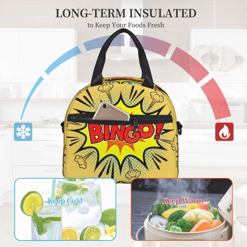 Custom Best Play Bingo Game for Bingo Players Insulated Lunch Bag Reusable Thermal Leakproof Bento Bags with Shoulder Strap