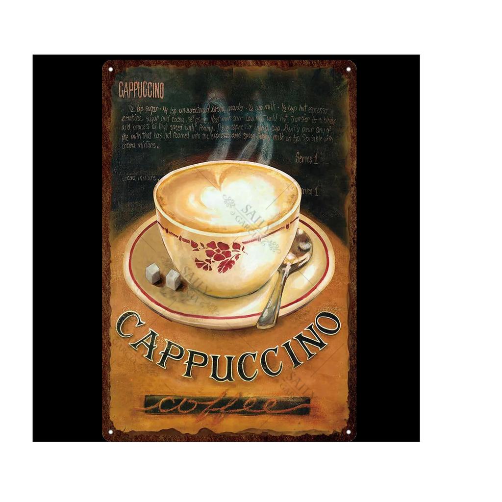 Vintage Chokladaffisch Godis Metallskylt Reklam Vägg Bar Hem Konst Kök Butik Retro Dekor Metall Väggmålning Dekoration