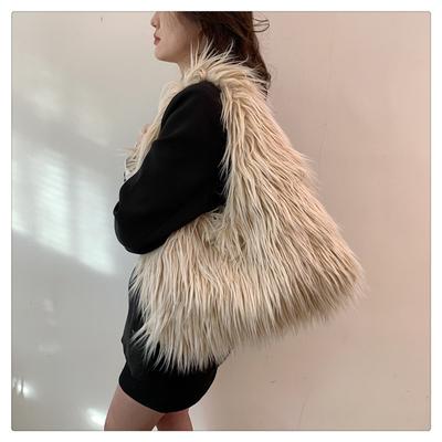 Fashion Fluffy Bag New Long Plush Imitation Fur Personalized Fried Street Large-capacity Shoulder Bag