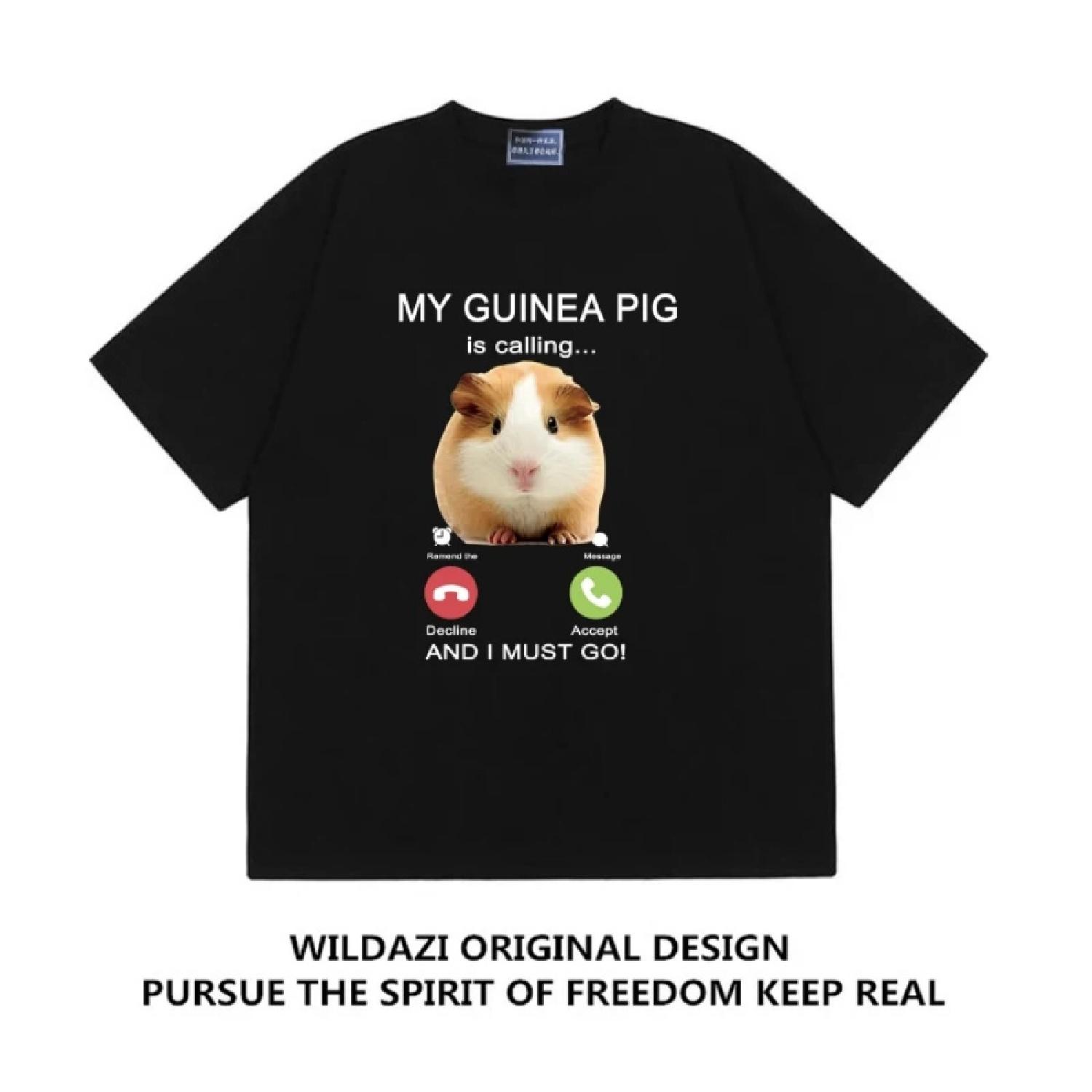 

Plus Size Women s T-shirt My Hamster Original Design Cute Animal Guinea Pig Print Loose Casual Fashion Short Sleeve XXXXXL чорний