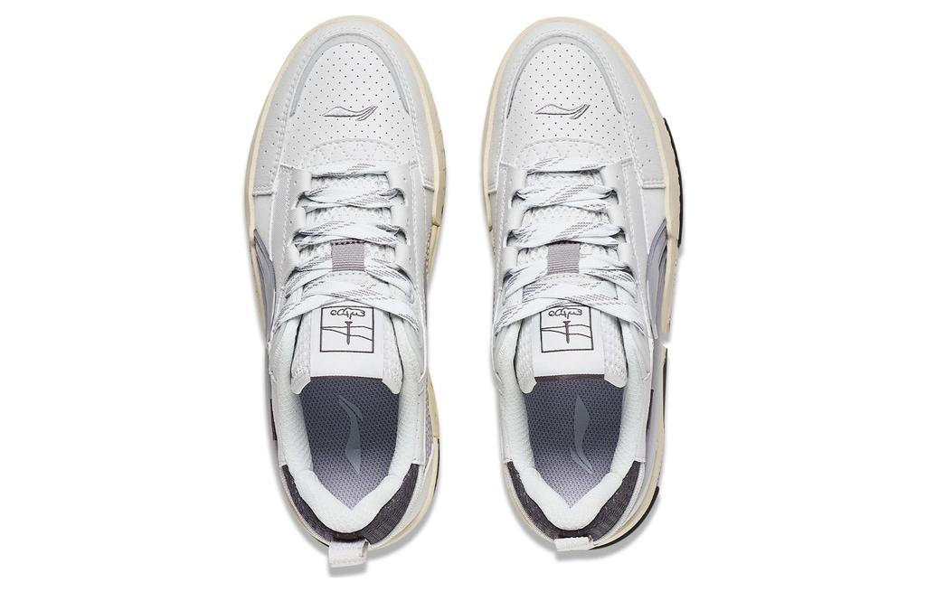 Li Ning Inner Presentation Slip Resistant Abrasion Resistant Low top Casual Shoes Women's White Gray AGCT136-4