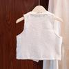 2025 Autumn/Winter Korean Style Elegant Button-Up Vest for Girls and Toddlers