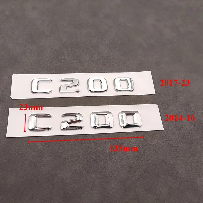 3D ABS Chrome Black C 200 Logo C200 Emblem Letter Sticker Car Rear Trunk Badge For Mercedes Benz C200 W204 W205 W206 Accessories