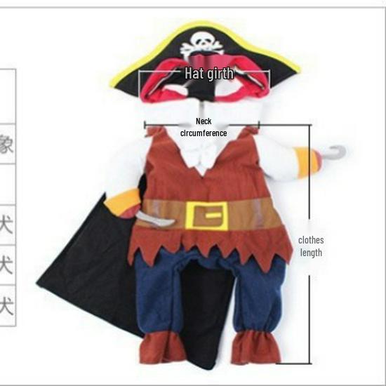 Universal Pirate Costume for Dogs - Cute Two-Legged Pet Outfit