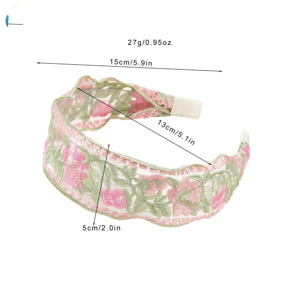 Elegant Chiffon Embroidery Flower Hairband For Women Sweet Hair Decorate Headband Hair Hoop Band Turban Fashion Hair Accessories
