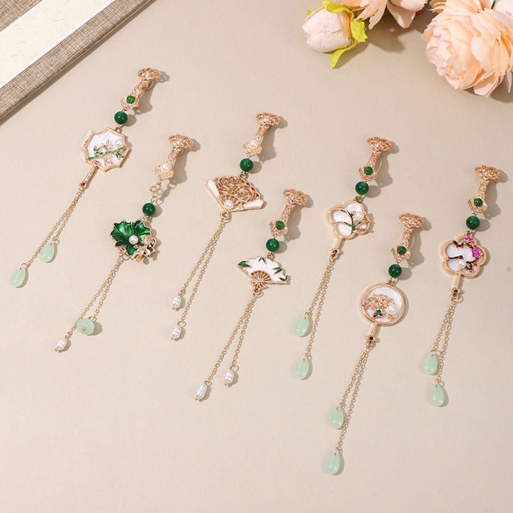 Long Tassel Women Hanfu Ornament Zinc Zinc Alloy Retro Lotus Brooch Chinese Style Brooch  Decoration