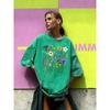 Flowers That Strive To Grow Print Washed T-Shirt Women Cotton Summer Short Sleeves Loose Breathable T Shirts Streetwear