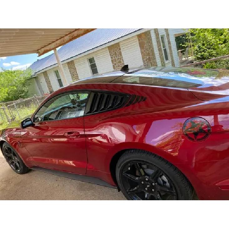 Rear Quarter Window Louvers For Ford Mustang 2015- Side Vent Shutter Cover Trim Car Accessories Carbon Fiber Look