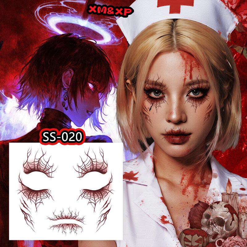 Waterproof Bloodshot Halloween Tattoo Stickers for Party and Role-Playing