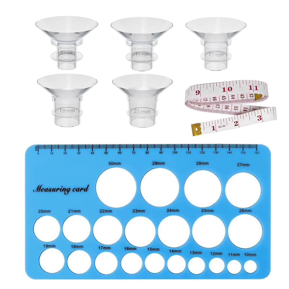 

Набор для определения размера фланца с 5 вставками 13/15/17/19/21 мм для фланца 24 мм большинства молокоотсосов. Незаменимый набор для сцеживания. синий