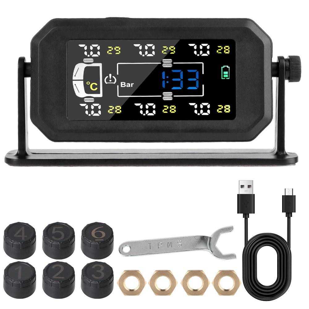 

Солнечная TPMS Система контроля давления в шинах Грузовик Автомобиль Датчик давления в шинах Интеллектуальный H13 6 Внешних датчиков Предупреждение о температуре Экономия топлива H13