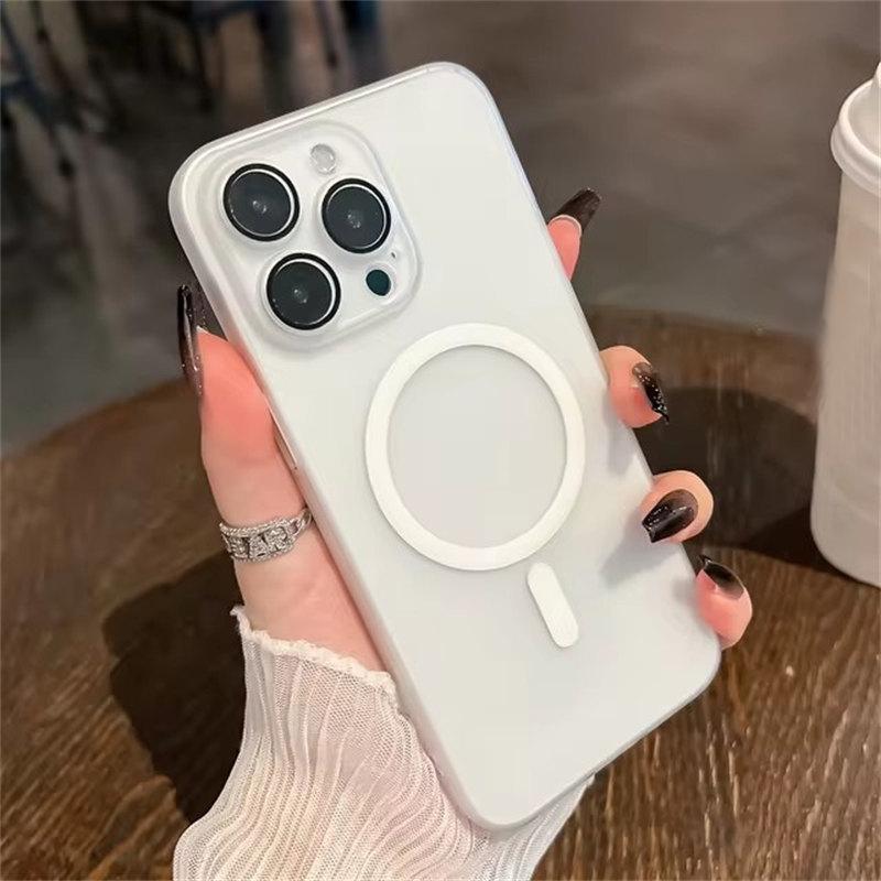 Matte Translucent Skin Touch Ultra Thin Slim PC Case for iPhone 11 12 13 14 15 16 Pro Max Wireless Charging Magsafe Lens Film Cover