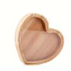 Gifts Heart Shaped Wooden Piggy Bank Transparent Window Smooth Surface Coin Savings Bank Durable Coin Container Tabletop Decor