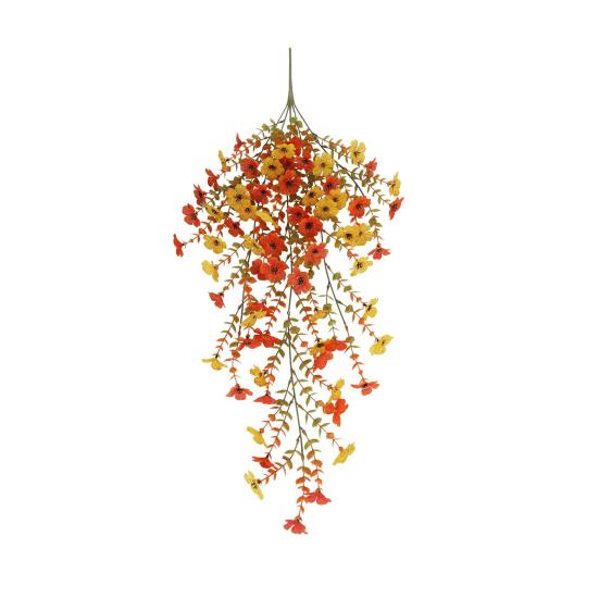 Konstgjord Hängande Violett Dekoration Realistisk UV-beständig Falsk Blomranka Inomhus Utomhus Trädgård Veranda Uteplats Hängande Fuskblommor Rattan Dekor