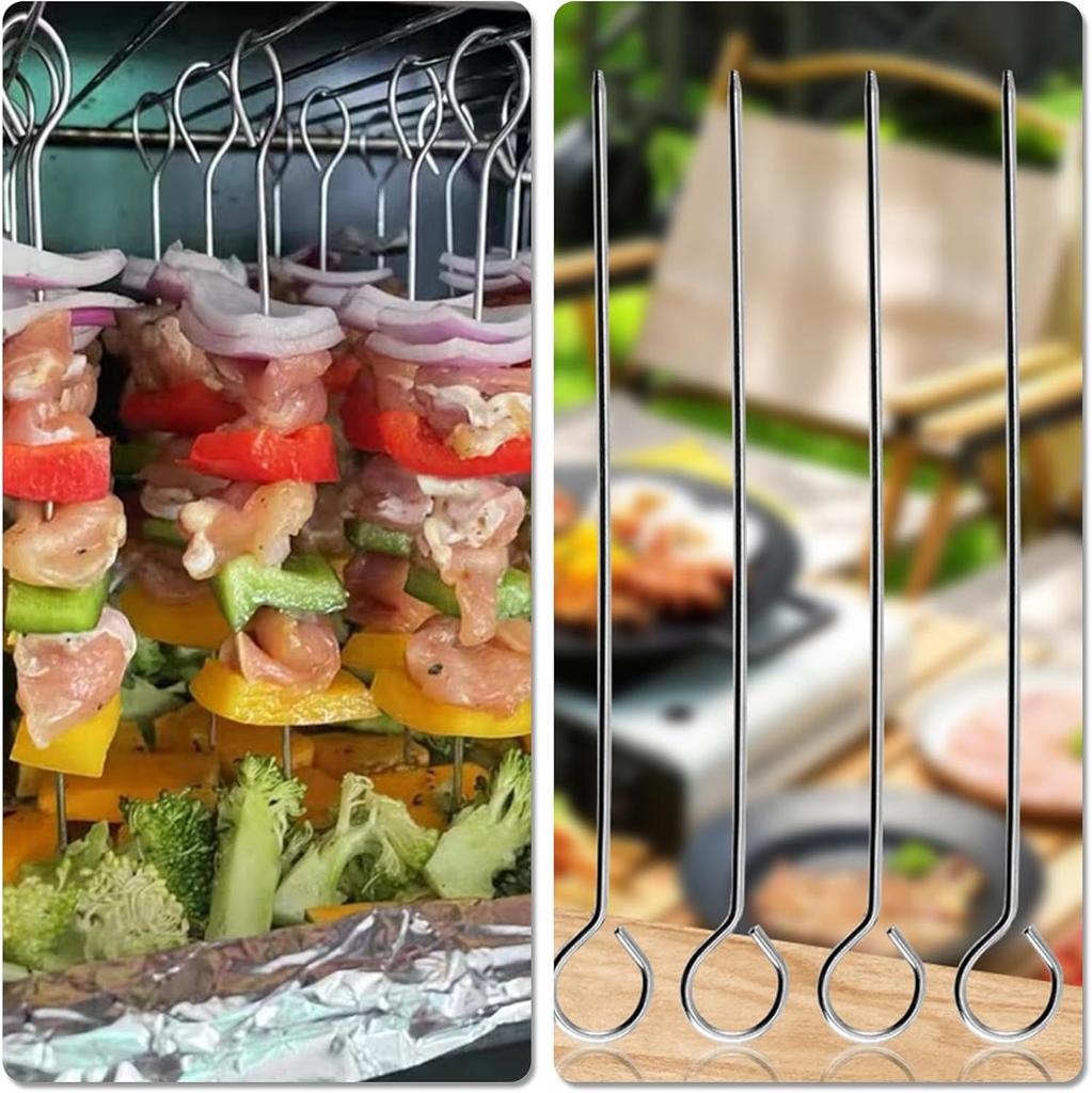 20 Stück runde Spieße 35,3 cm Edelstahl Grillspieße