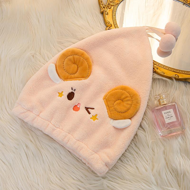 Cartoon Shepherd Star Dry Hair Cap Micron Yarn Princess Cap Coral Fleece Absorbent Dry Hair Towel