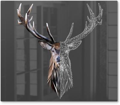 GLASS PROTECTIVE PLATE FOR STOVE 60x52 DEER