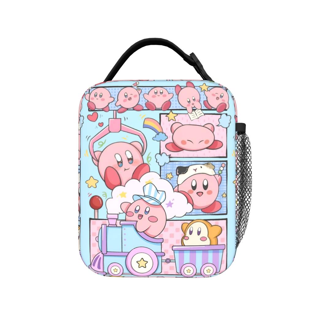 Custom K-Kirbys Insulated Lunch Tote Bag for Women Men Cartoon Portable Cooler Thermal Bento Box Outdoor Camping Travel