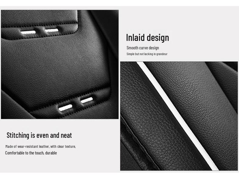 Universal Four-Season Car Seat Cushion Set – Five-Piece Linen & Ice Silk Full Coverage