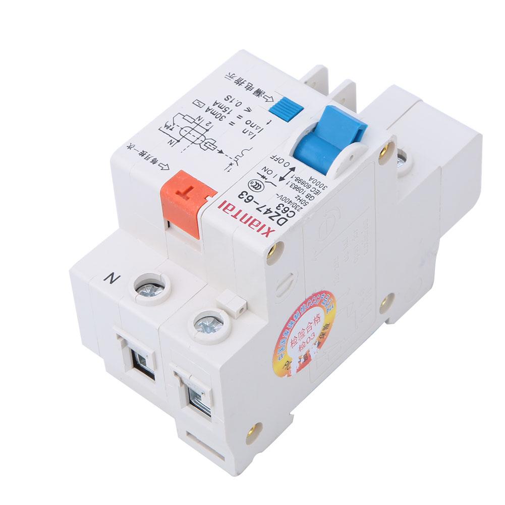DZ47LE 1p N 230V400V 50Hz 60A 4KA Typ C Prúdový chránič