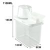 Double-Sided Snap Washing Powder Double-sided Snap Transparent White Washing Powder Dispenser With Measuring Cup