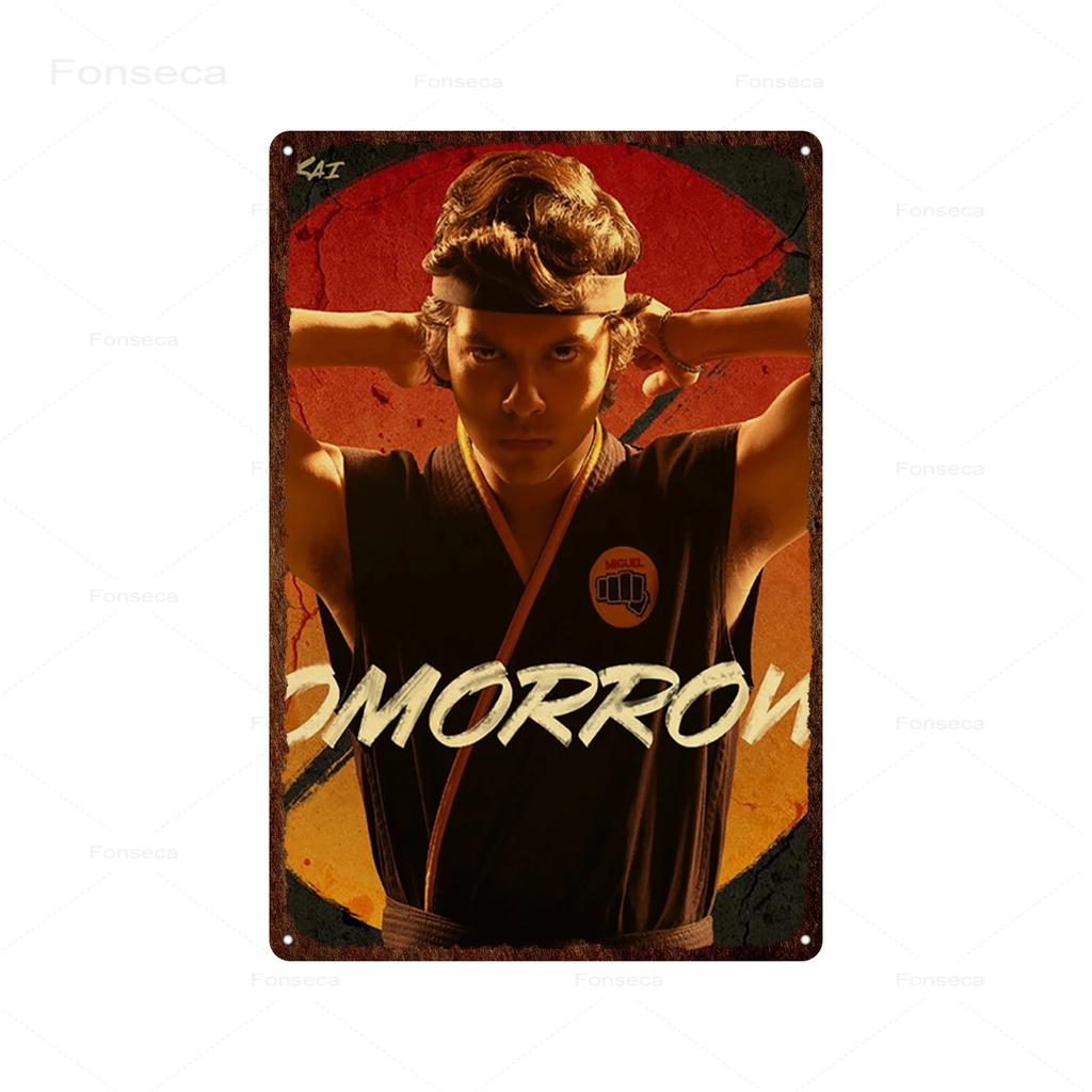 Klasický Kung Fu Komediální Film Kovové Plechové Značky Cobra Kai Retro Umění Nástěnná Samolepka Plakát pro Bar Místnost Domácí Dekorace Plechové Tabule