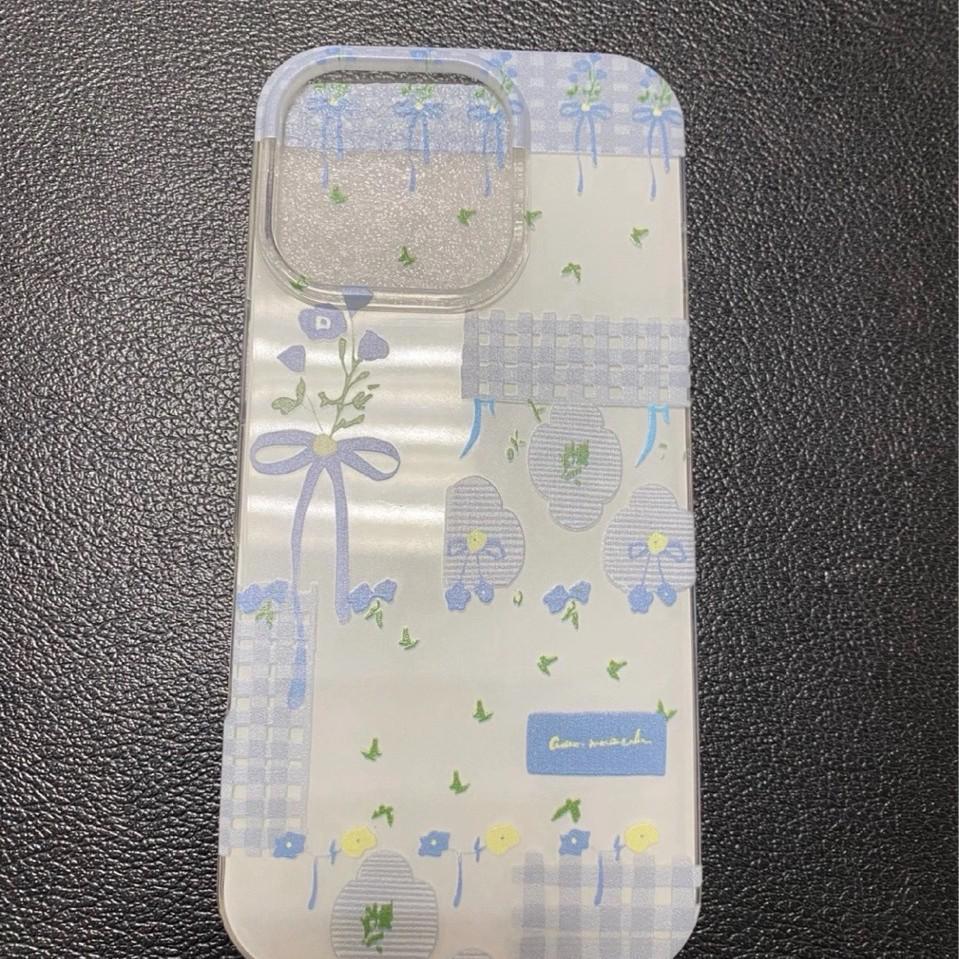 

Весенний пасторальный синий клетчатый цветочный чехол для телефона во французском стиле для 16 Pro Max, 15 Pro, 14 - Двухслойная защита iPhone 12