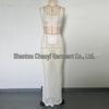 Holiday Hollow Out Long Dress & Sexy Bikini Set - Beach Cover-up with Sun Protection & Bandage Design